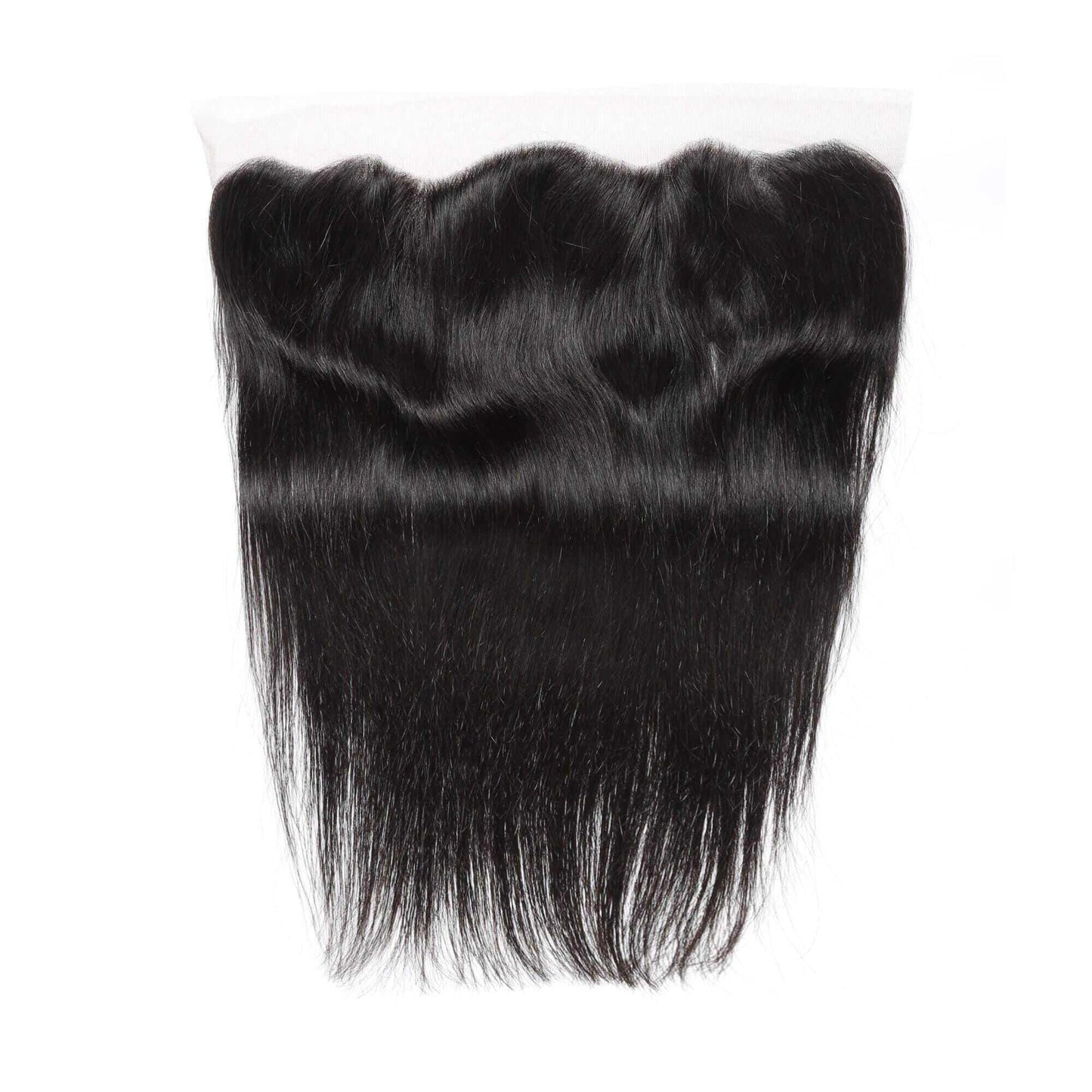 HD lace frontal with straight raw black hair, natural hairline, premium human hair extension