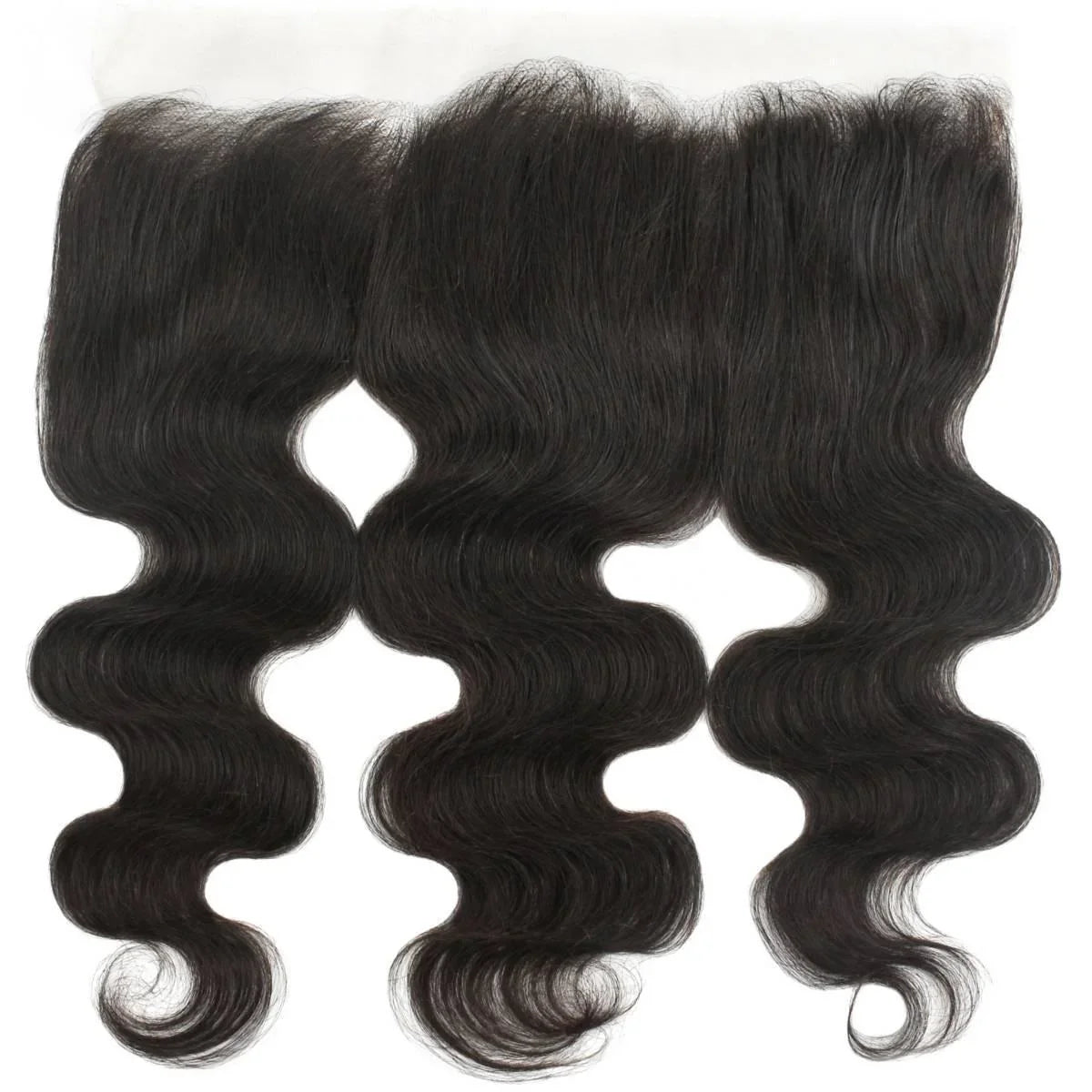 Raw body wave hair lace frontal, natural black, silky and voluminous texture
