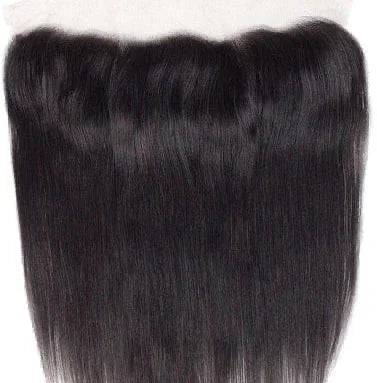 Straight raw hair frontal with HD lace, natural black, silky texture for wigs and styling