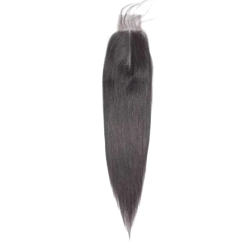 Straight raw hair lace closure in natural black, HD lace base, silky and smooth texture