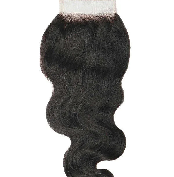 Body wave raw Vietnamese hair bundle with HD lace closure, natural black, silky texture
