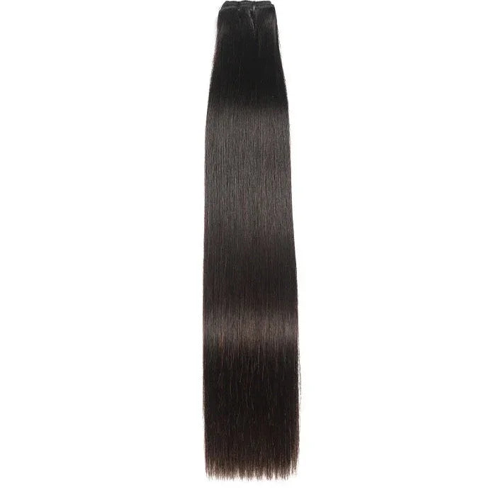 Straight raw Vietnamese hair bundle with natural dark color and sleek, shiny texture