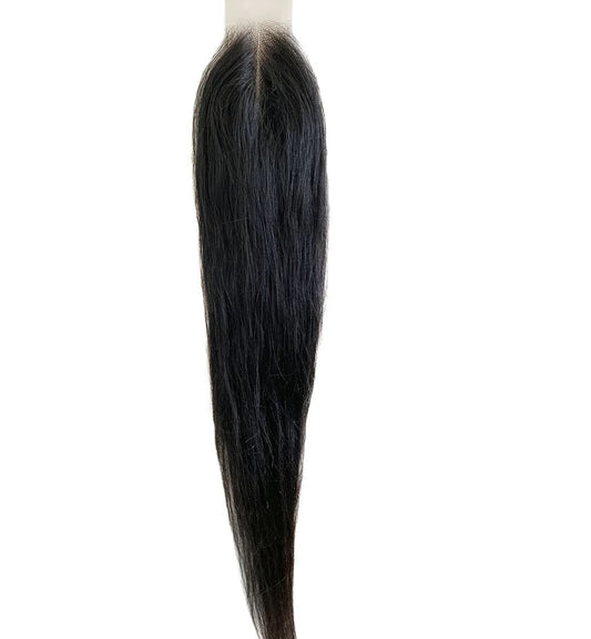 2x4 Raw Vietnamese Jet Black Straight Extra-Length HD Lace Closure (Pre-Order)